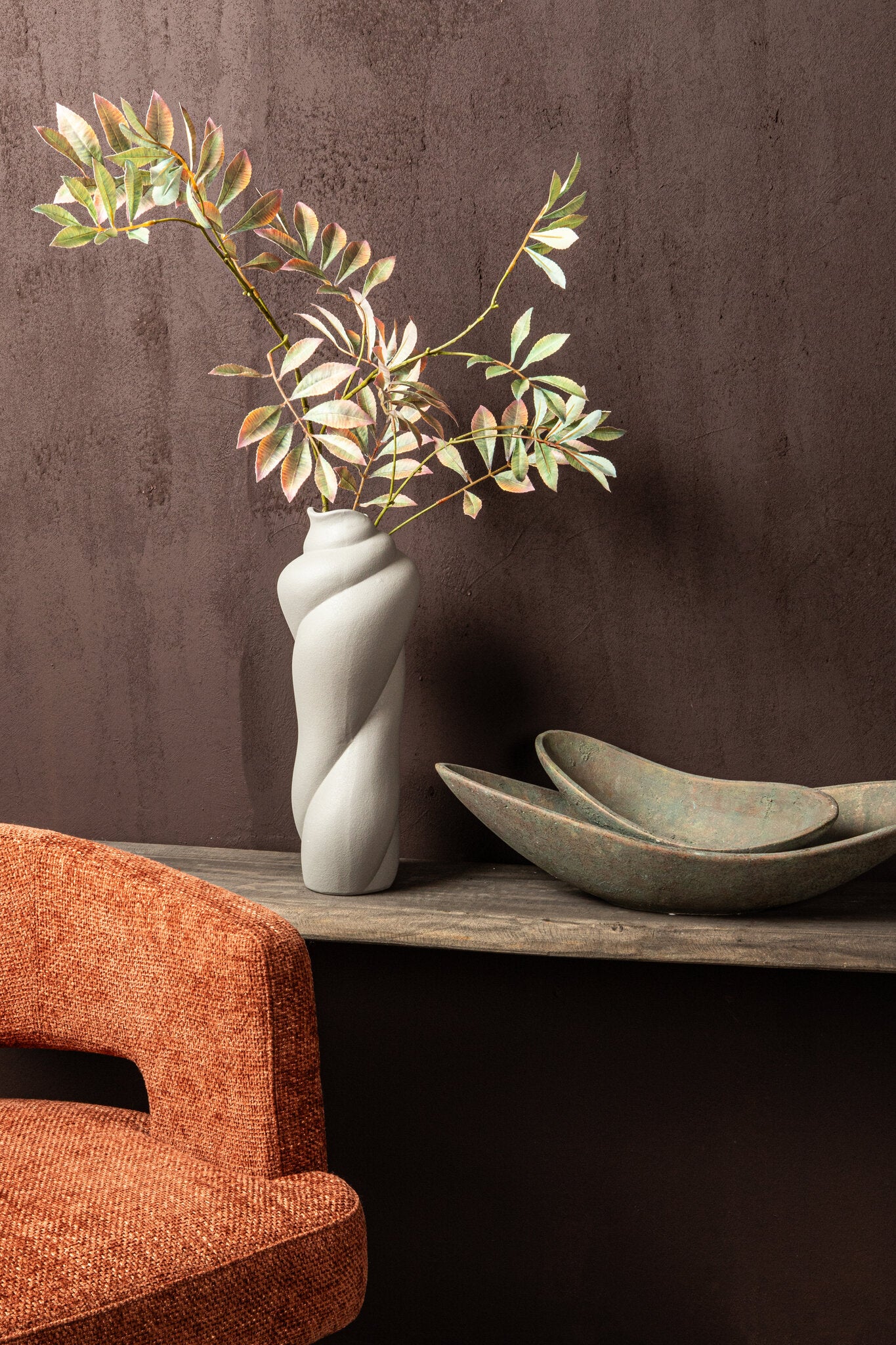 Dawer Grey Cement Bowl Organic Shape L PTMD