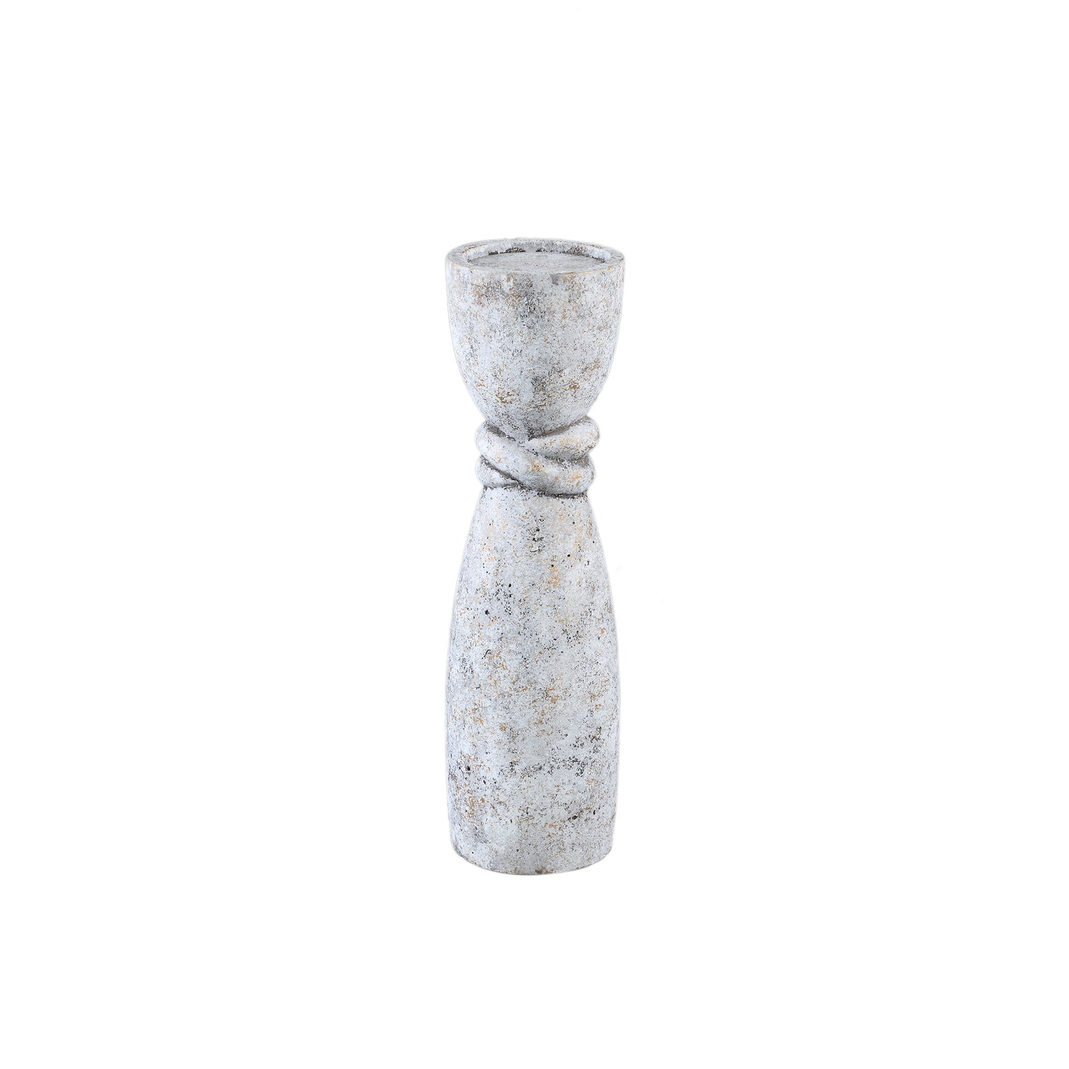 Ornan Grey cement candle holder round detail S PTMD