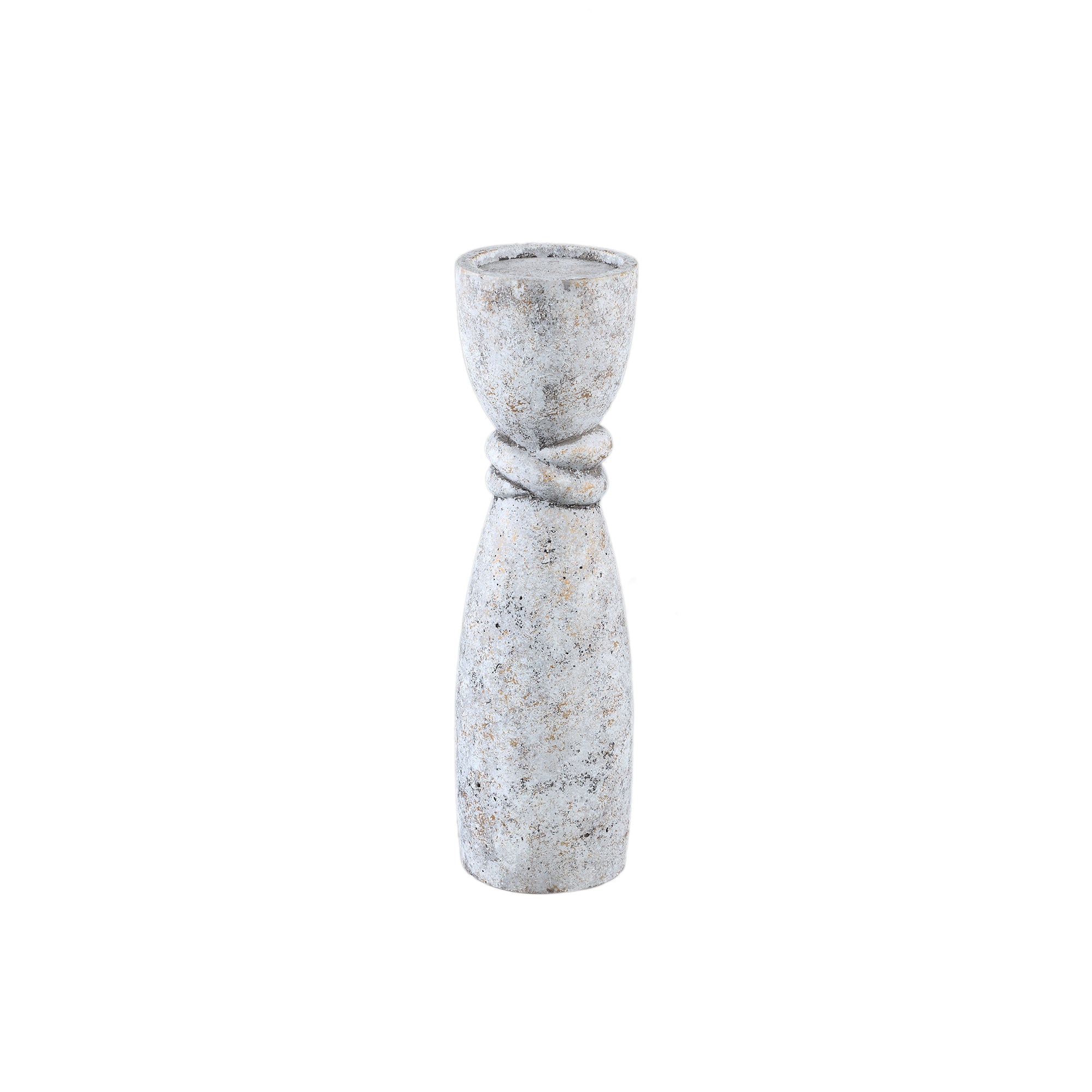 Ornan Grey cement candle holder round detail S PTMD