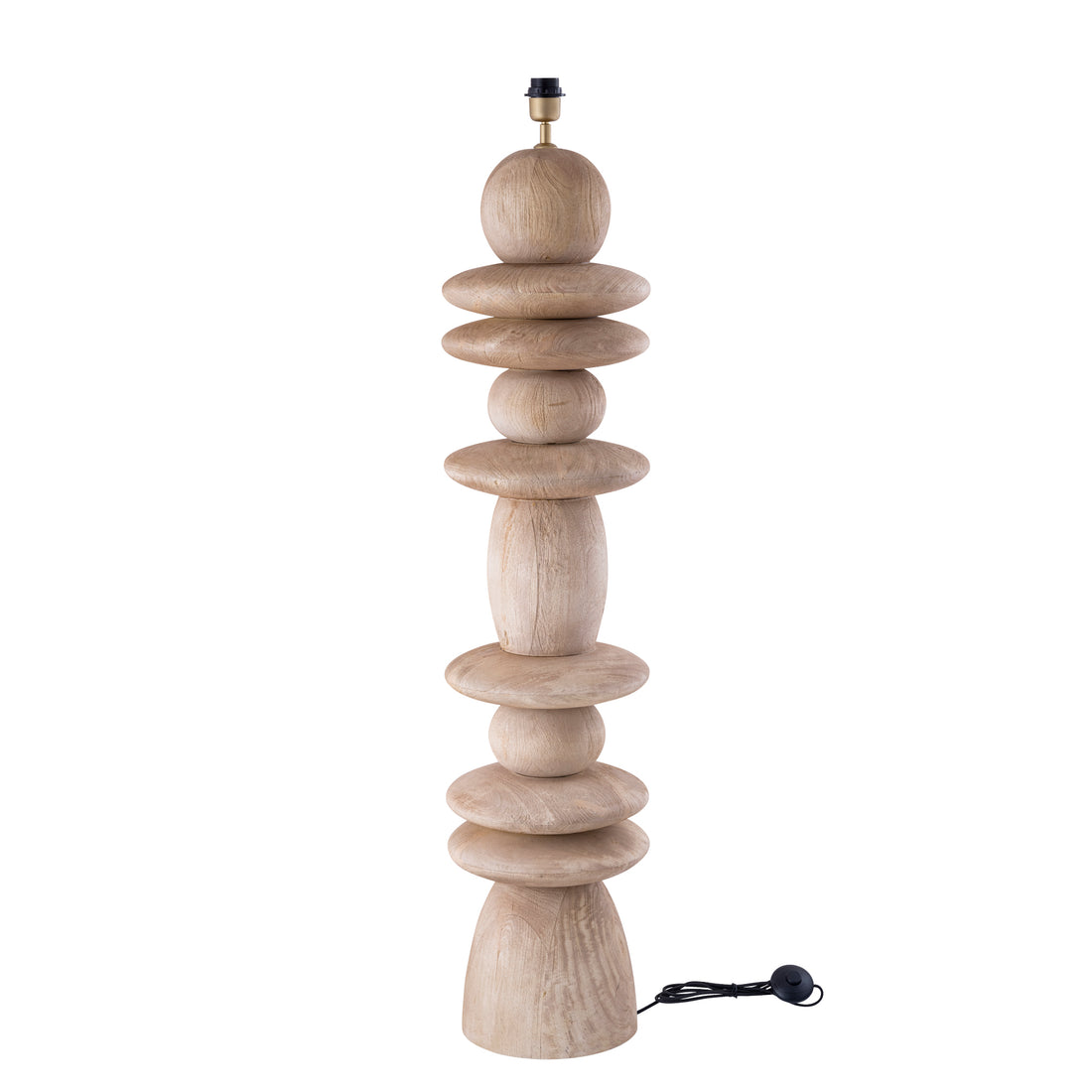 Callain Natural mango wood floor lamp base round PTMD