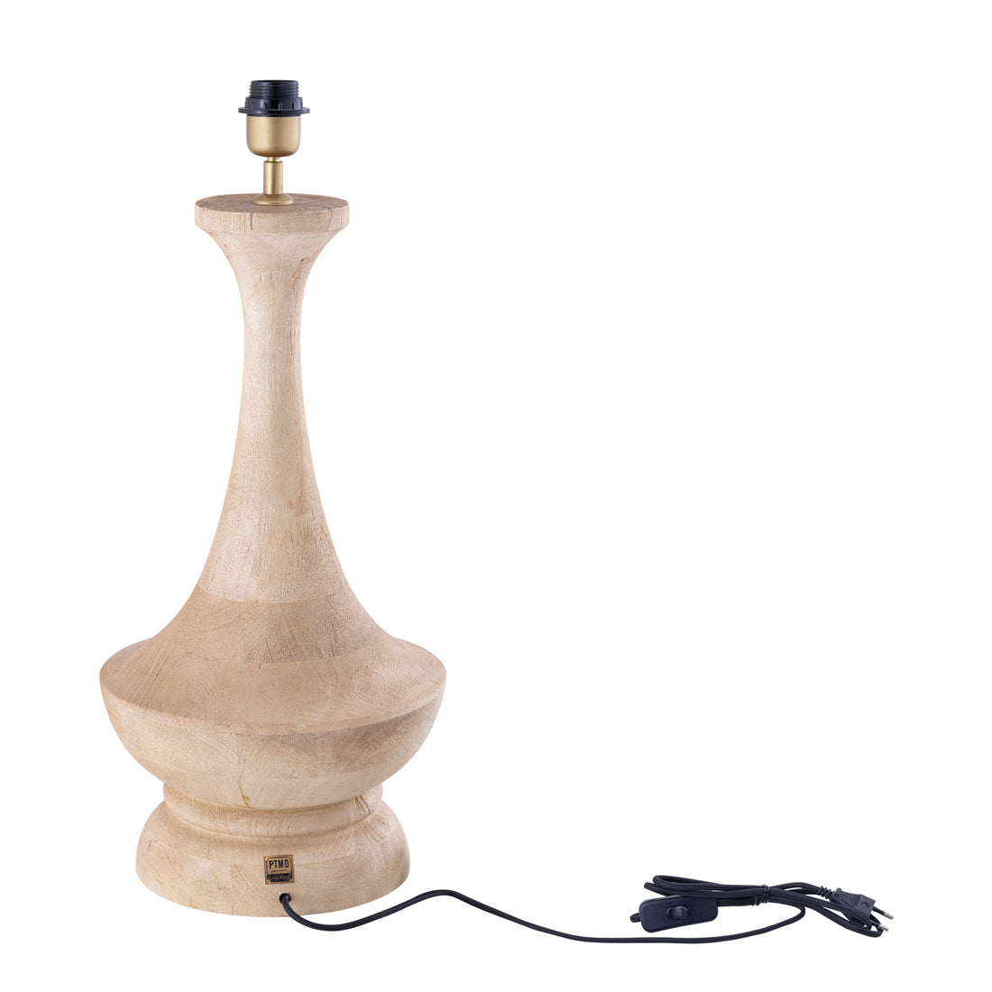 Ahid Natural mango wood classic table lamp round PTMD