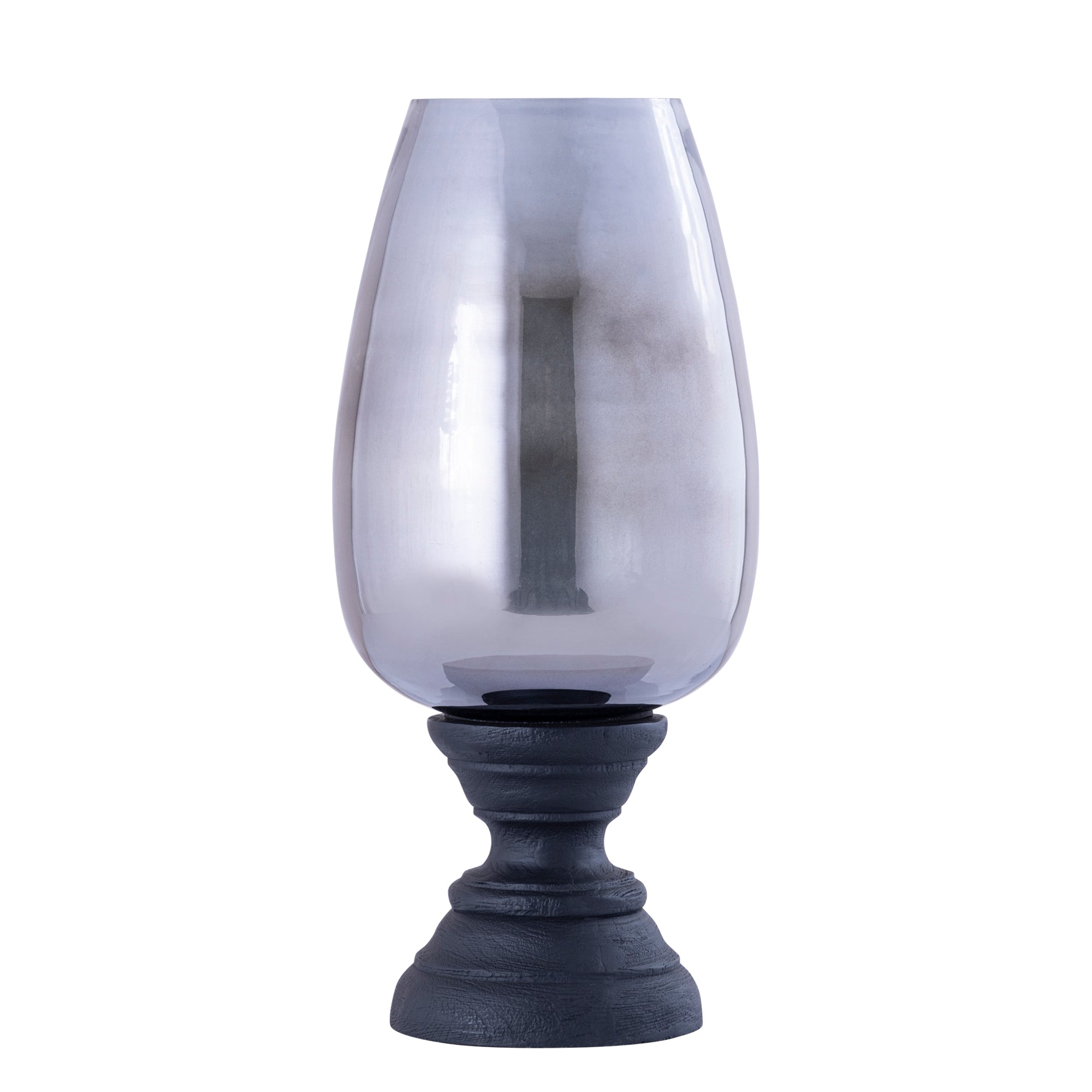 Windlicht Qez Mangohout Zwart XL Ø20x44cm PTMD