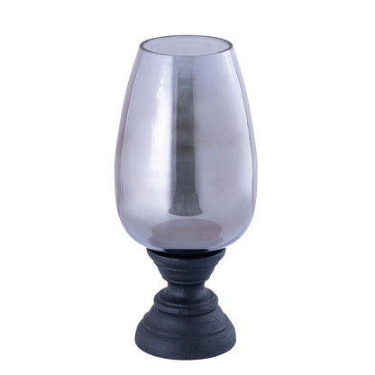 Windlicht Qez Mangohout Zwart XL Ø20x44cm PTMD