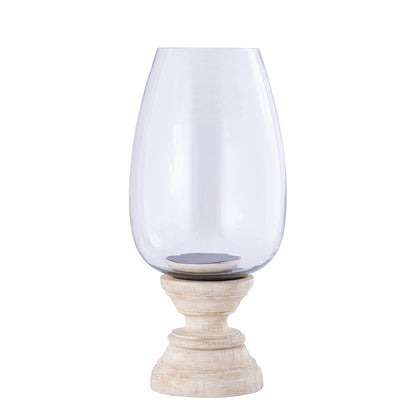 Windlicht Qez Mangohout Crème XL Ø20x44cm PTMD
