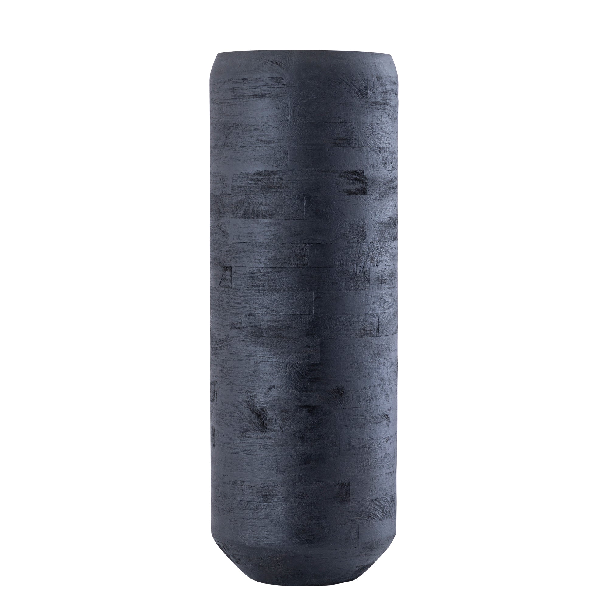 Gerd Black Mango Wood Pot Rounded Border L Dia30cmxH84cm PTMD