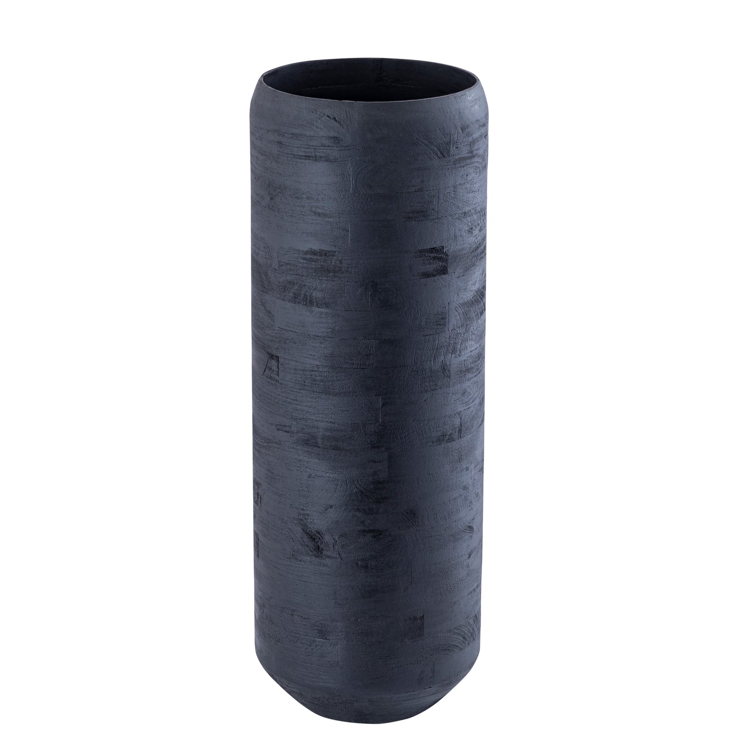 Gerd Black Mango Wood Pot Rounded Border L Dia30cmxH84cm PTMD