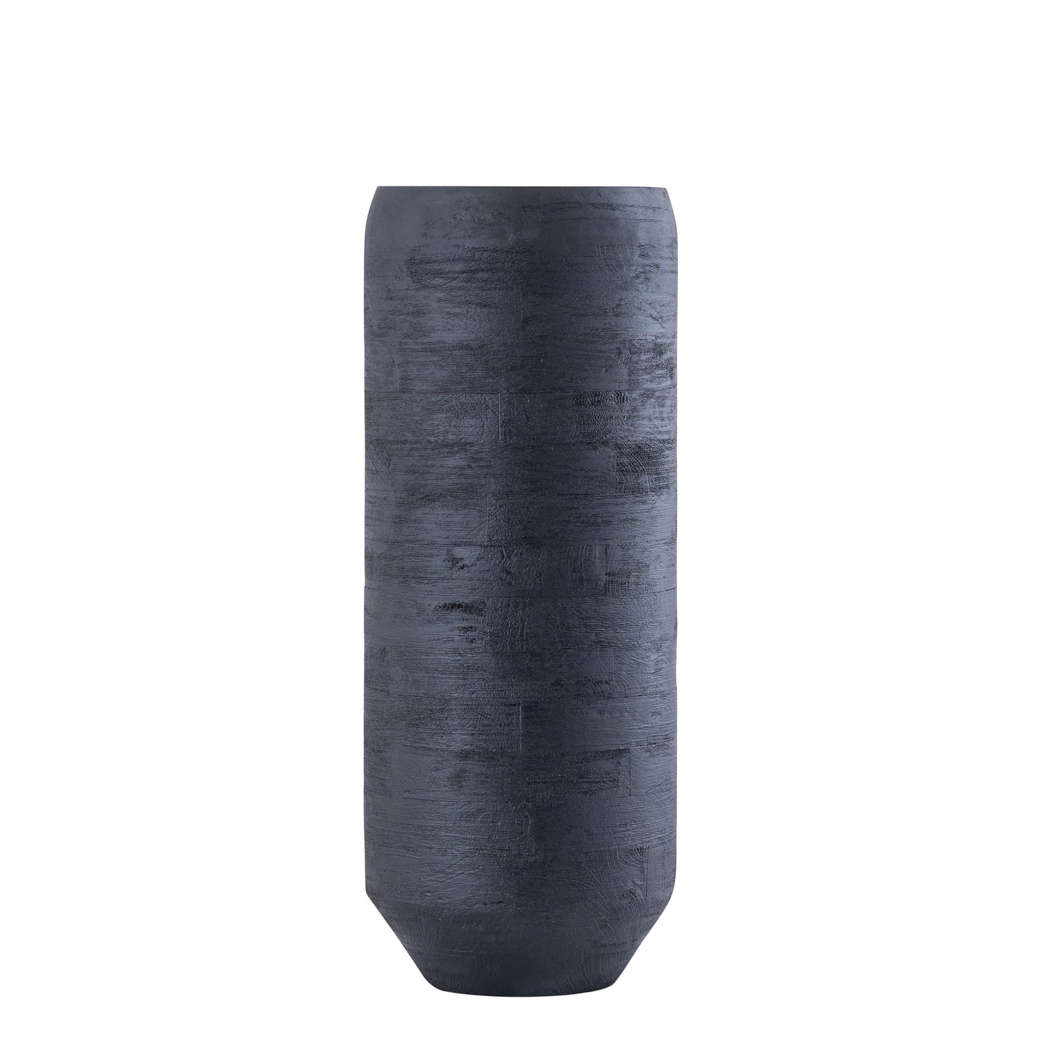 Gerd Black Mango Wood Pot Rounded Border M Dia24cmxH60cm PTMD