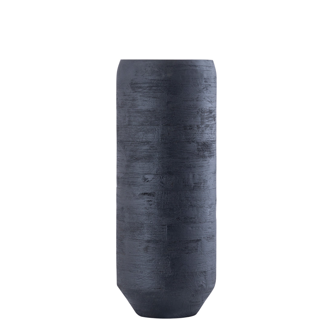 Gerd Black Mango Wood Pot Rounded Border M Dia24cmxH60cm PTMD