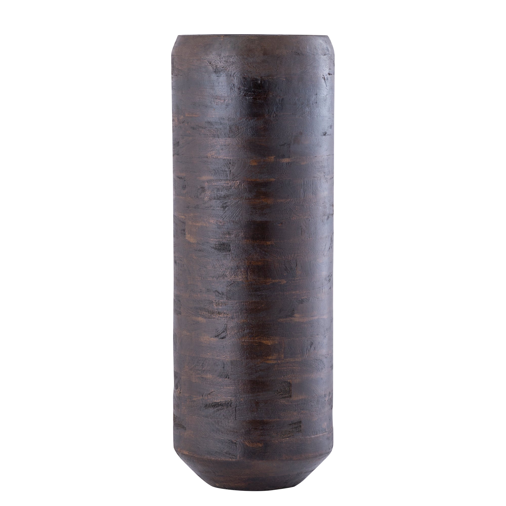 Gerd Brown Mango Wood Pot Rounded Border L Dia30cmxH84cm PTMD