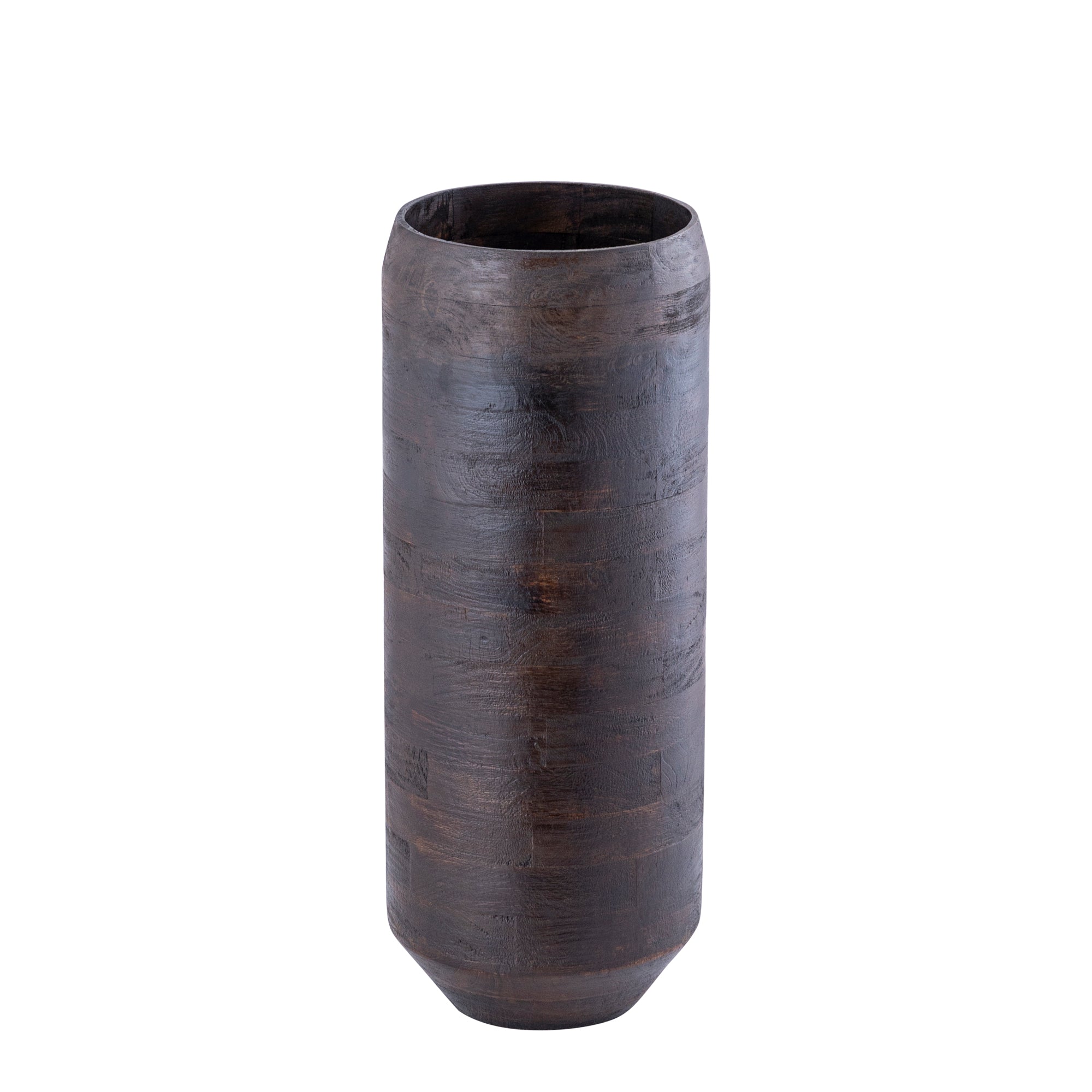 Gerd Brown Mango Wood Pot Rounded Border M Dia 24cmxH60cm PTMD