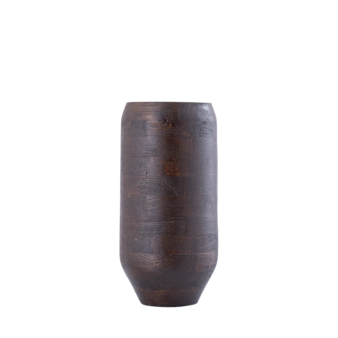 Gerd Brown Mango Wood Pot Rounded Border S Dia 20cmxH40cm PTMD
