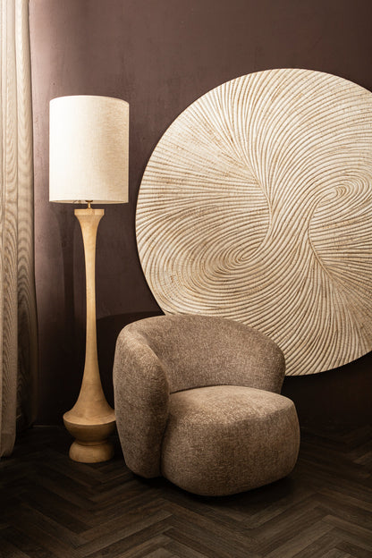 Wandpaneel Wiktor L - Ø180cm - MDF - Wit PTMD