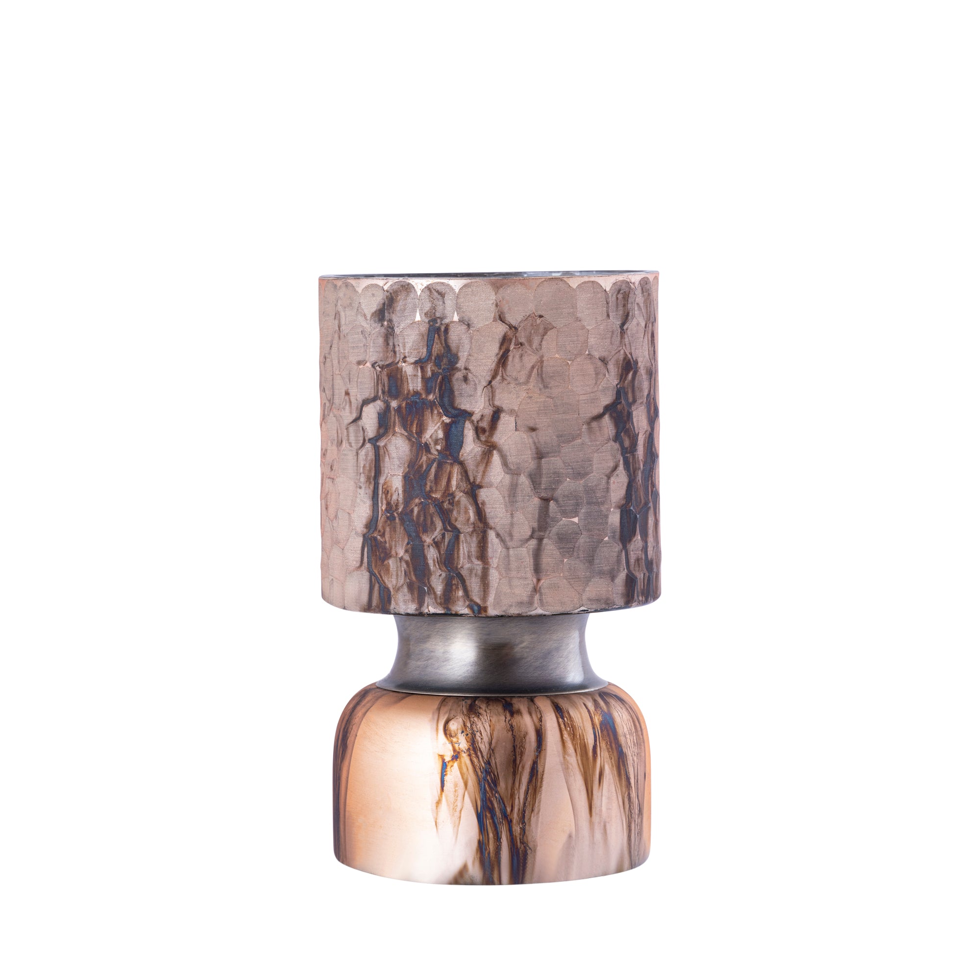 Belinsu Windlichten Koper Glas PTMD Set van 2