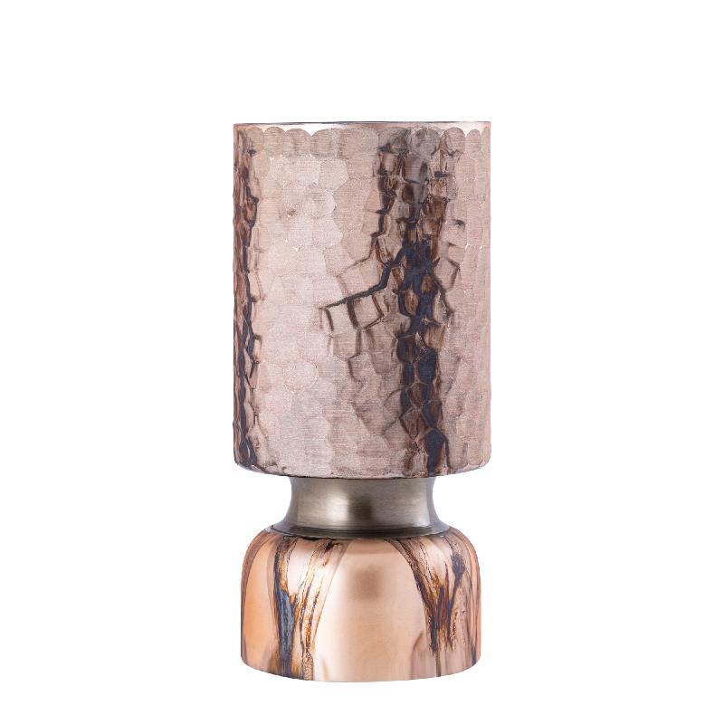 Belinsu Windlichten Koper Glas PTMD Set van 2