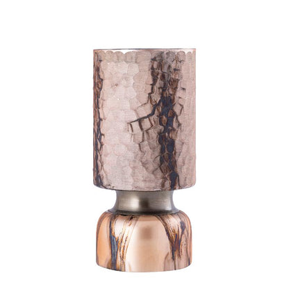 Belinsu Windlichten Koper Glas PTMD Set van 2