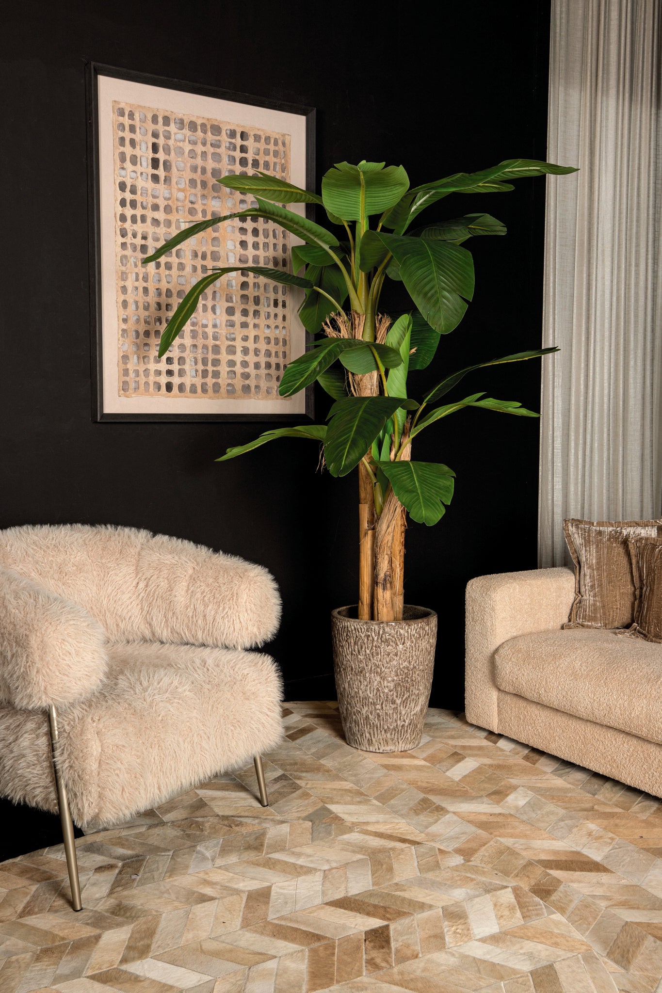 Tree Green PE Real Touch Banana Tree M 133x149x208cm PTMD