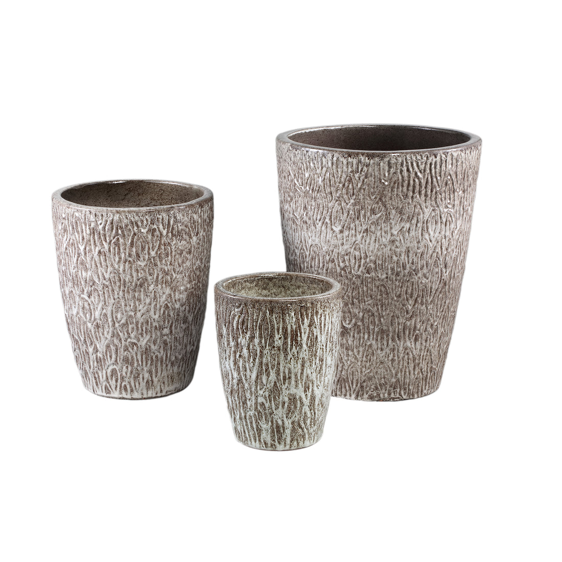 Ayli Brown Glazed Ceramic Pot High Round SV3 PTMD