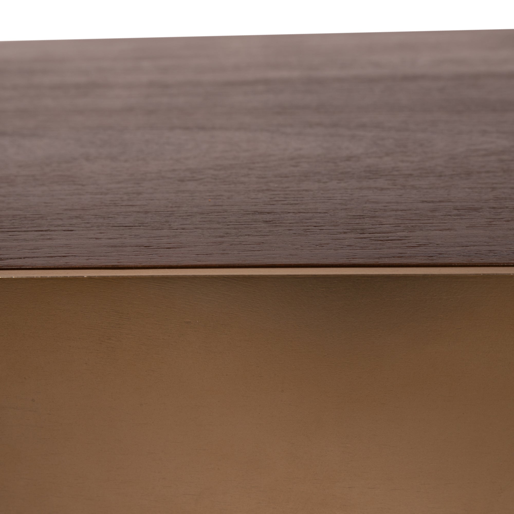 Warren Coffee Table 90x90x31 brown wood gold metal PTMD