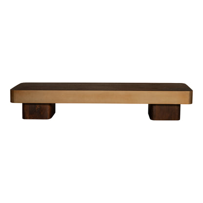 Warren Salontafel Bruin Hout met Goud Metaal PTMD