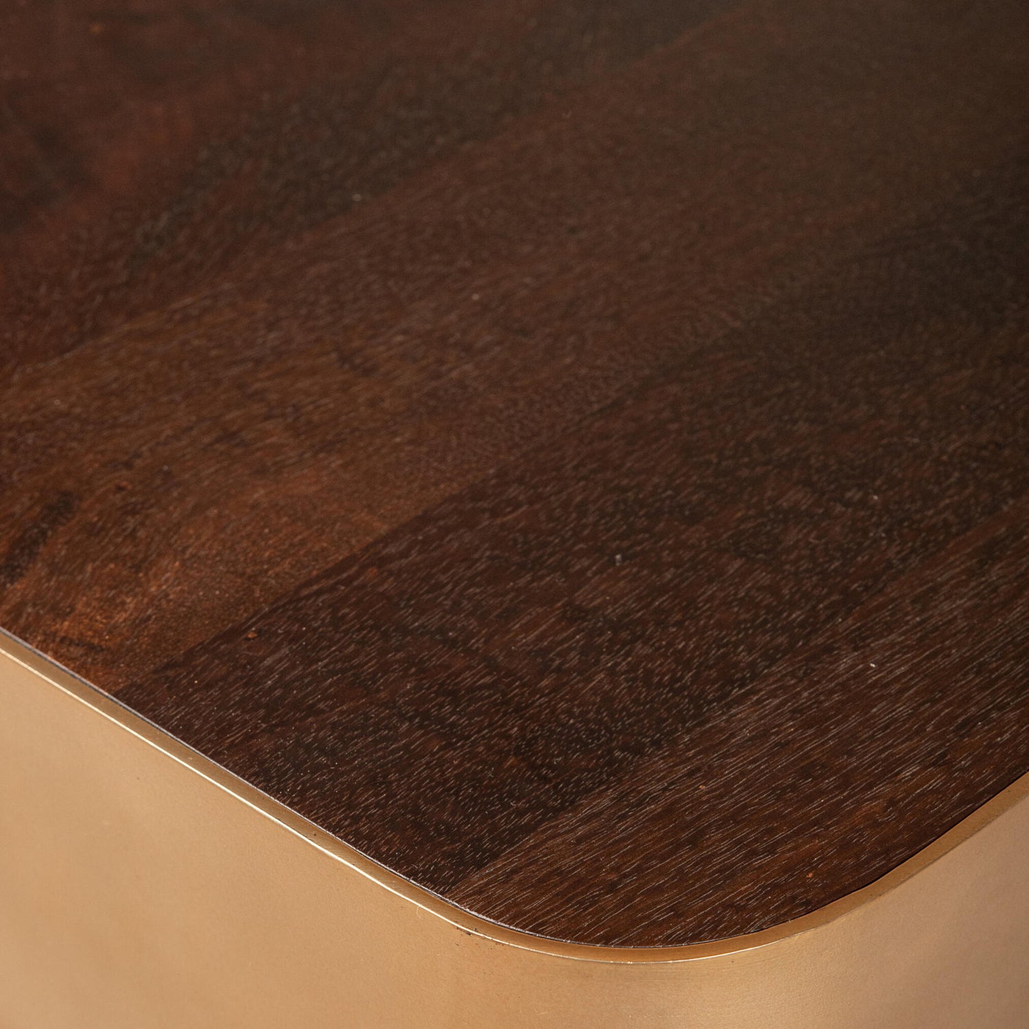 Warren Salontafel Bruin Hout met Goud Metaal PTMD