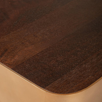 Warren Salontafel Bruin Hout met Goud Metaal PTMD