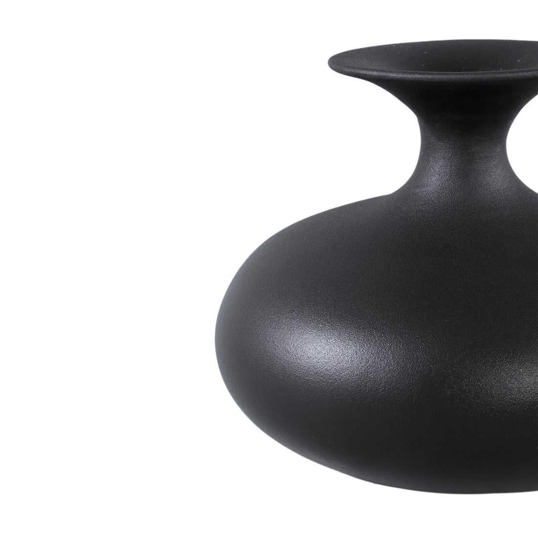 Lyndsay Black Round Shaped Ceramic Pot Bulb High PTMD