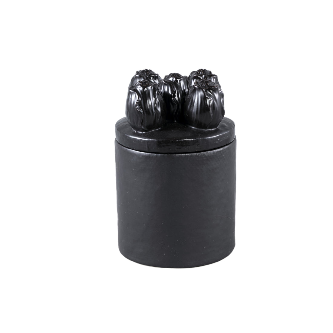 Krystine Black Round Ceramic Pot With Tulips Top PTMD
