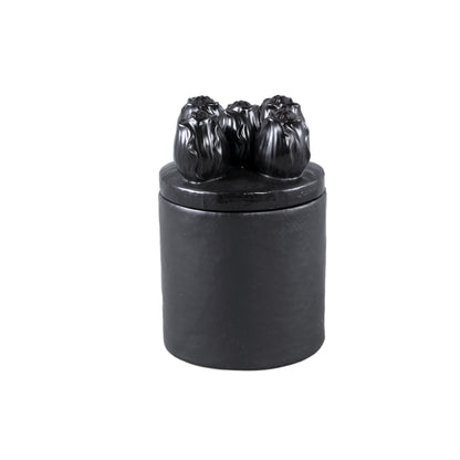 Krystine Black Round Ceramic Pot With Tulips Top PTMD