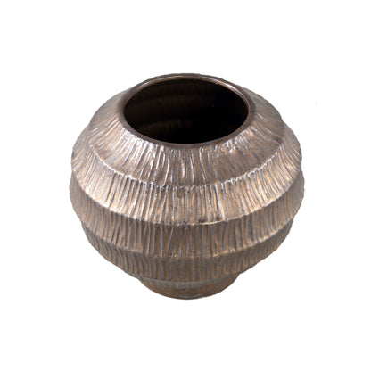 Cherith Bronze Round Ceramic Pot Ribbed L Dia34x30cm PTMD