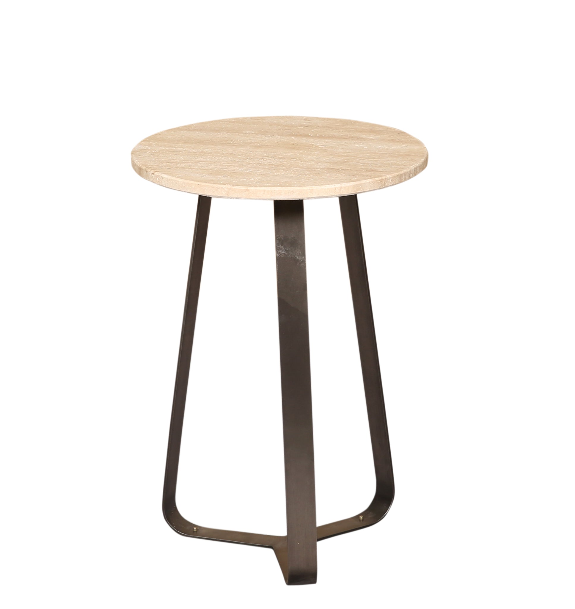 Bijzettafel Micka Zwart Travertine Rond Small PTMD