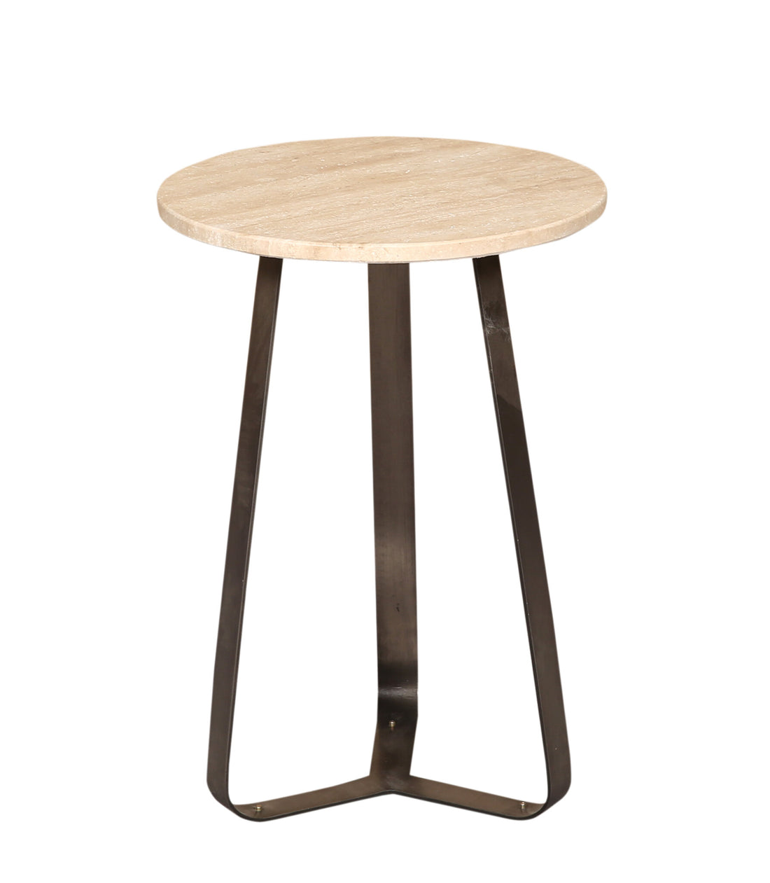 Bijzettafel Micka Zwart Travertine Rond Small PTMD