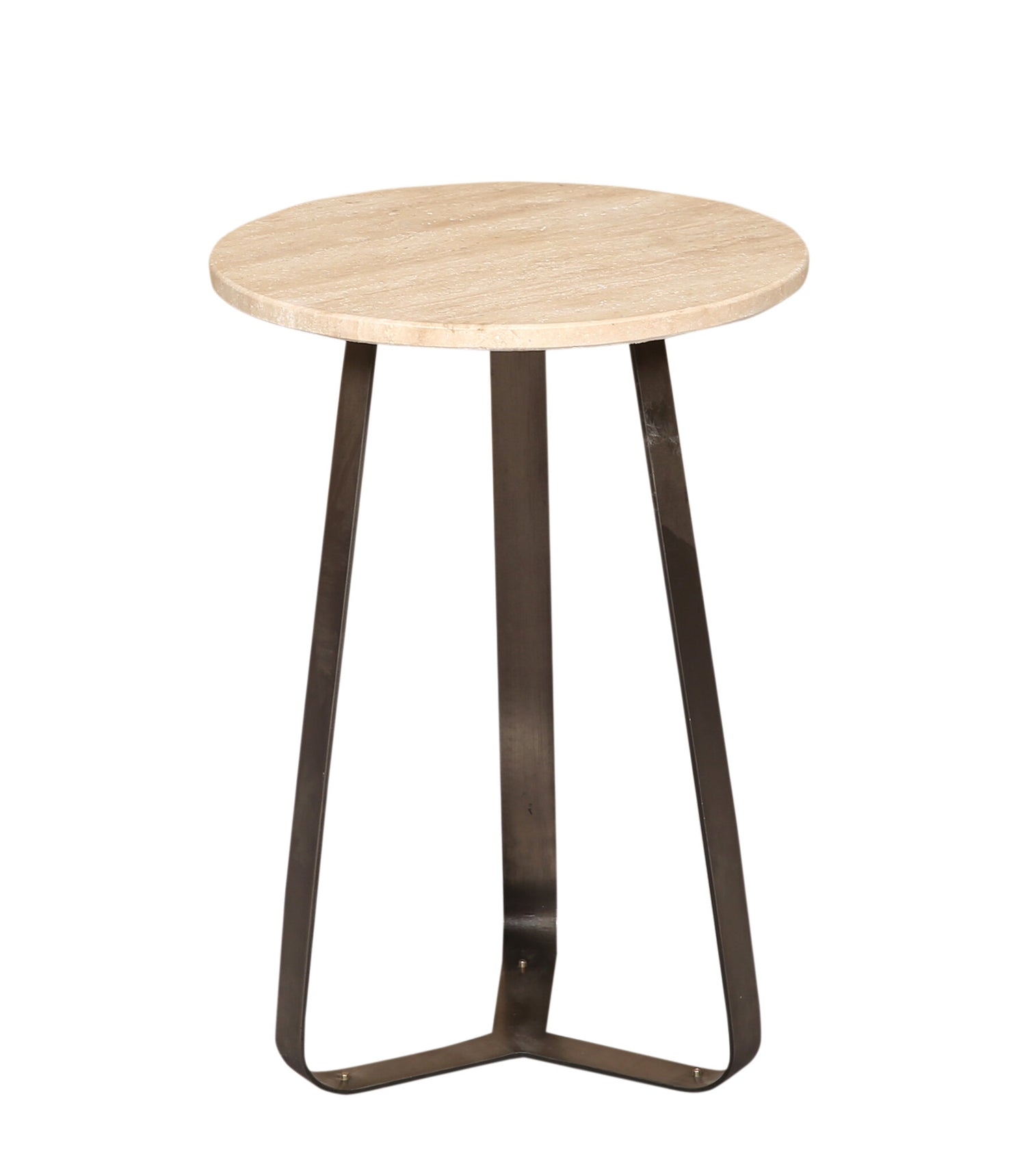 Bijzettafel Micka Zwart Travertine Rond Small PTMD