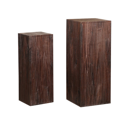 Riko Brown Mango Wood Wavy Carved Pedestal SV2 PTMD