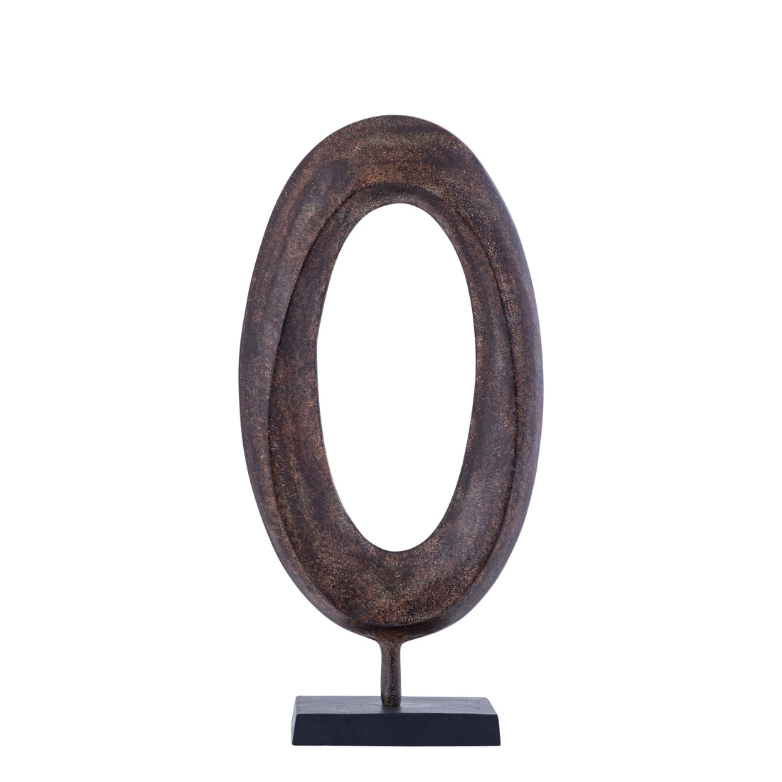 Rhubie Brown oval alu casted statue on base long PTMD