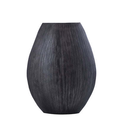Bloempot Jowad M hoog ovaal - 35x16x46 cm - Aluminium - Grijs PTMD