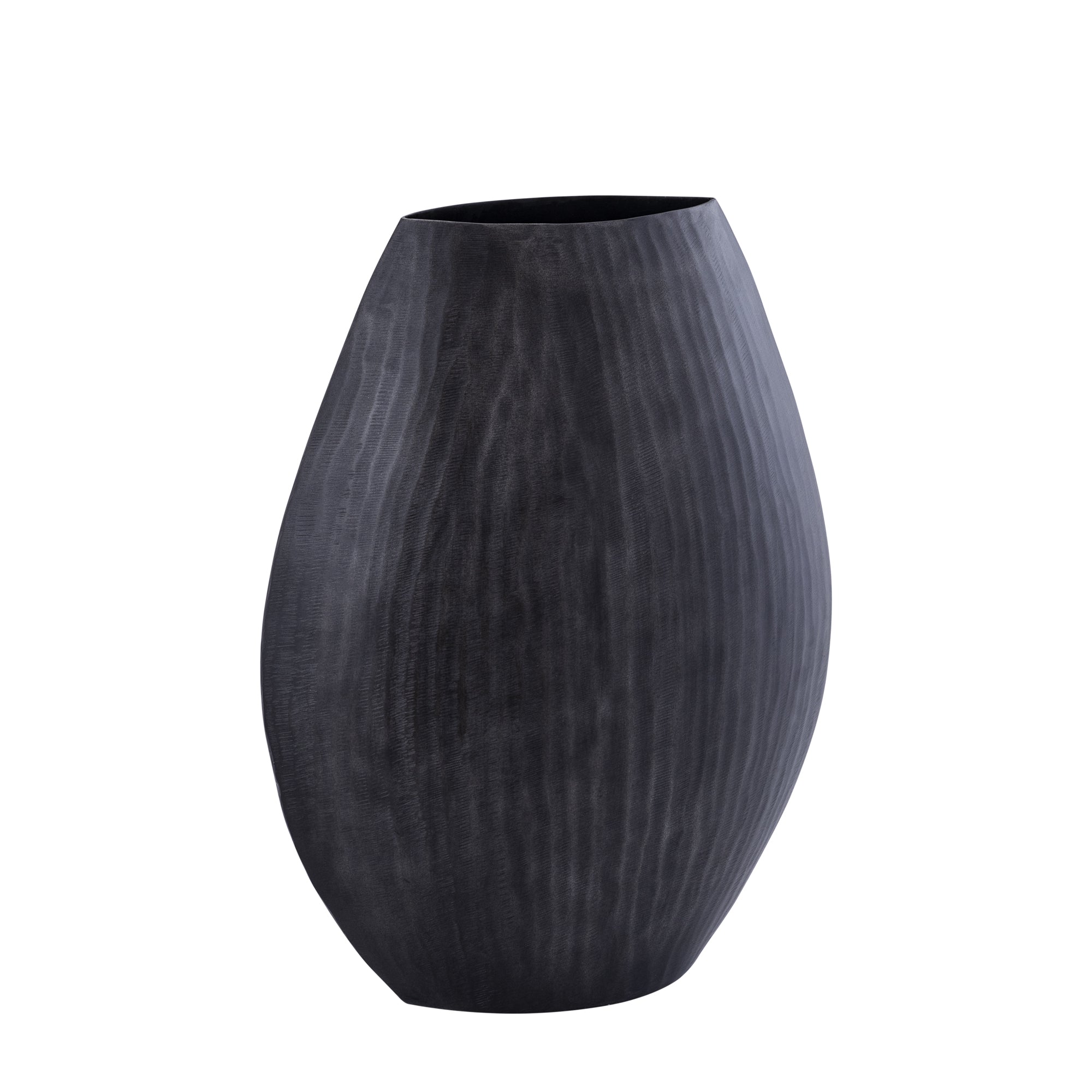 Bloempot Jowad M hoog ovaal - 35x16x46 cm - Aluminium - Grijs PTMD