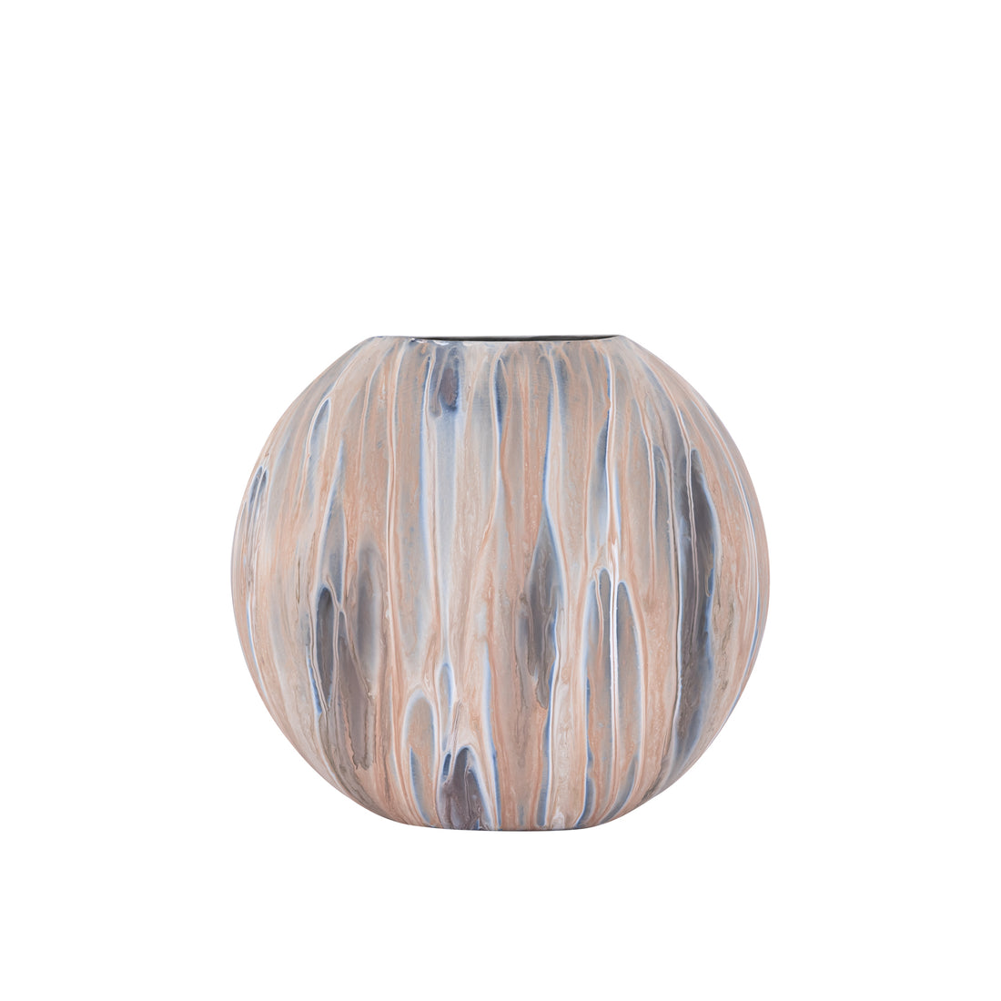 Meriko Brown Oval Iron Pot Matt Enamel Finish S 40x14x35cm PTMD