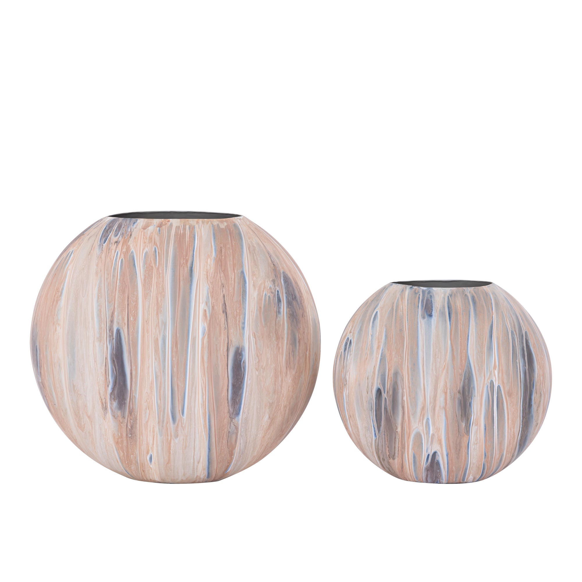 Meriko Brown Oval Iron Pot Matt Enamel Finish S 40x14x35cm PTMD