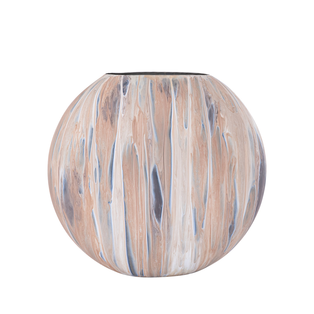 Meriko Bruin Ovaal Iron Pot Matt Enamel Finish L 53.x22x48cm PTMD