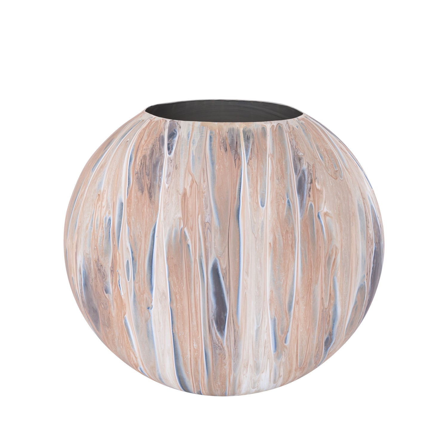 Meriko Bruin Ovaal Iron Pot Matt Enamel Finish L 53.x22x48cm PTMD