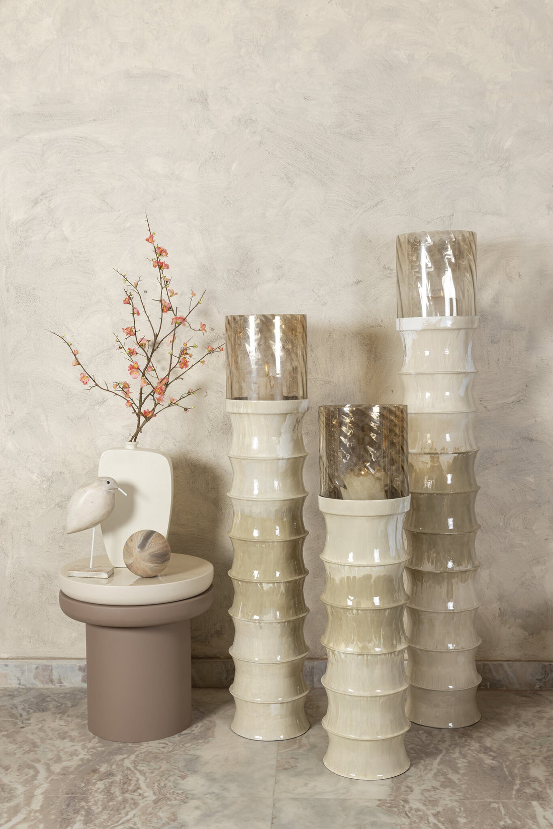 Windlicht Kaylyne Crème Emaille Small PTMD