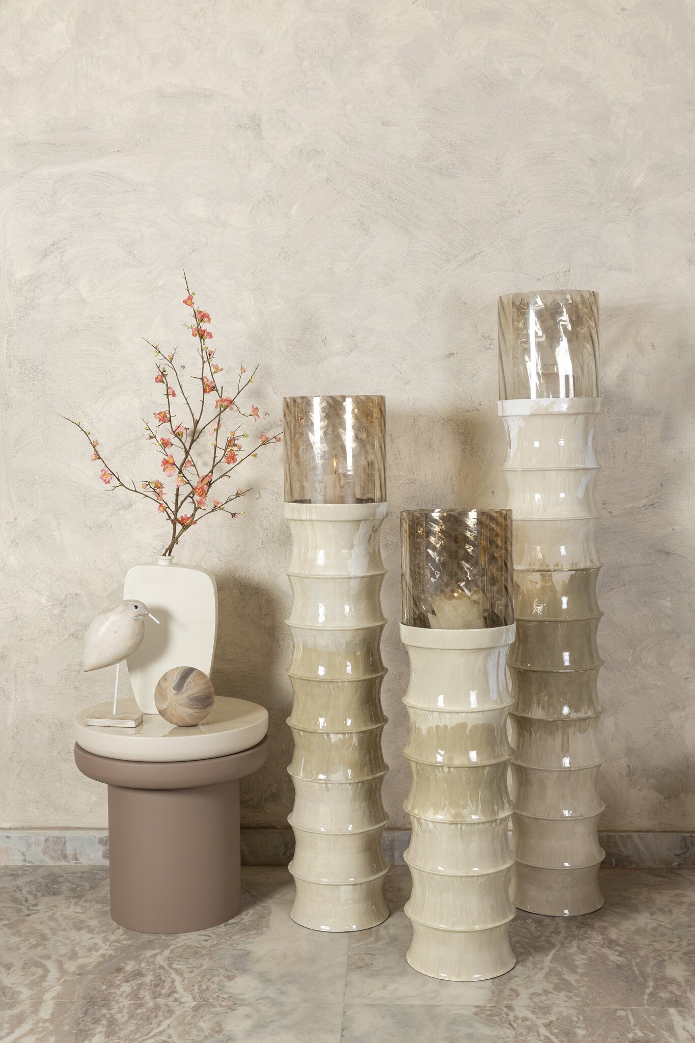 Windlicht Kaylyne Crème Emaille Small PTMD
