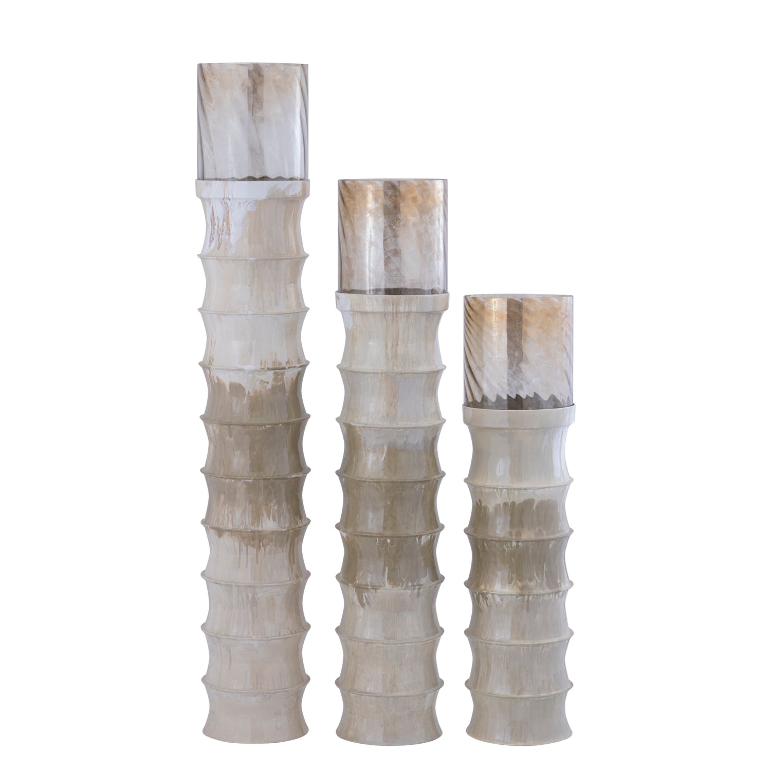 Windlicht Kaylyne Crème Emaille Medium PTMD