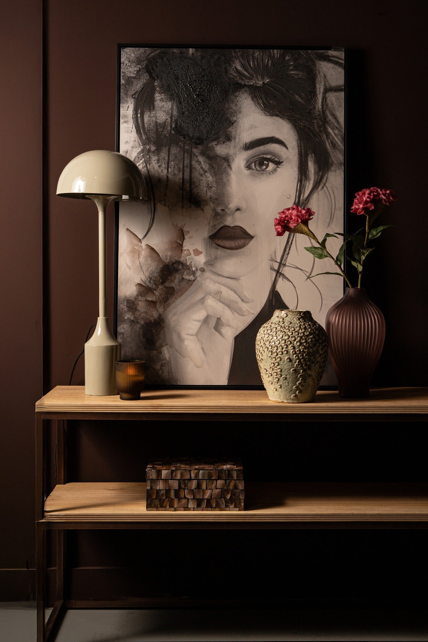 Tanaiya Cream Round Iron Table Lamp Round Cap PTMD