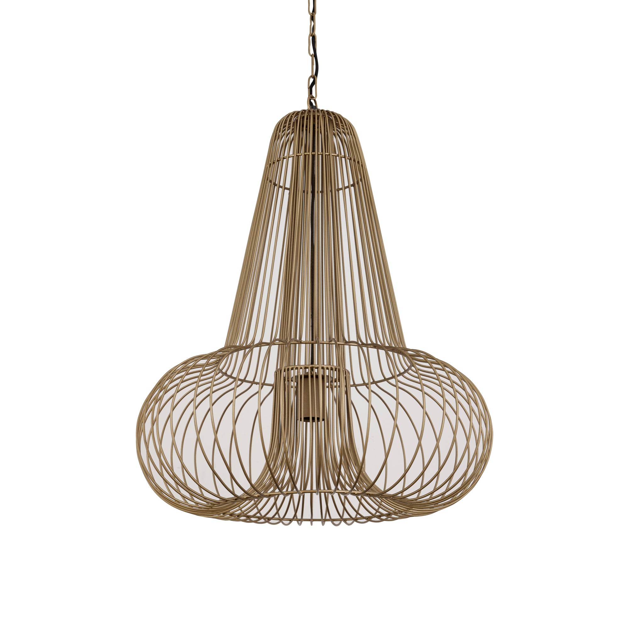 Aluesi Antique Brass Iron Wired Hanging Lamp PTMD