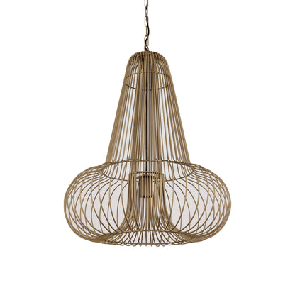 Aluesi Antique Brass Iron Wired Hanging Lamp PTMD