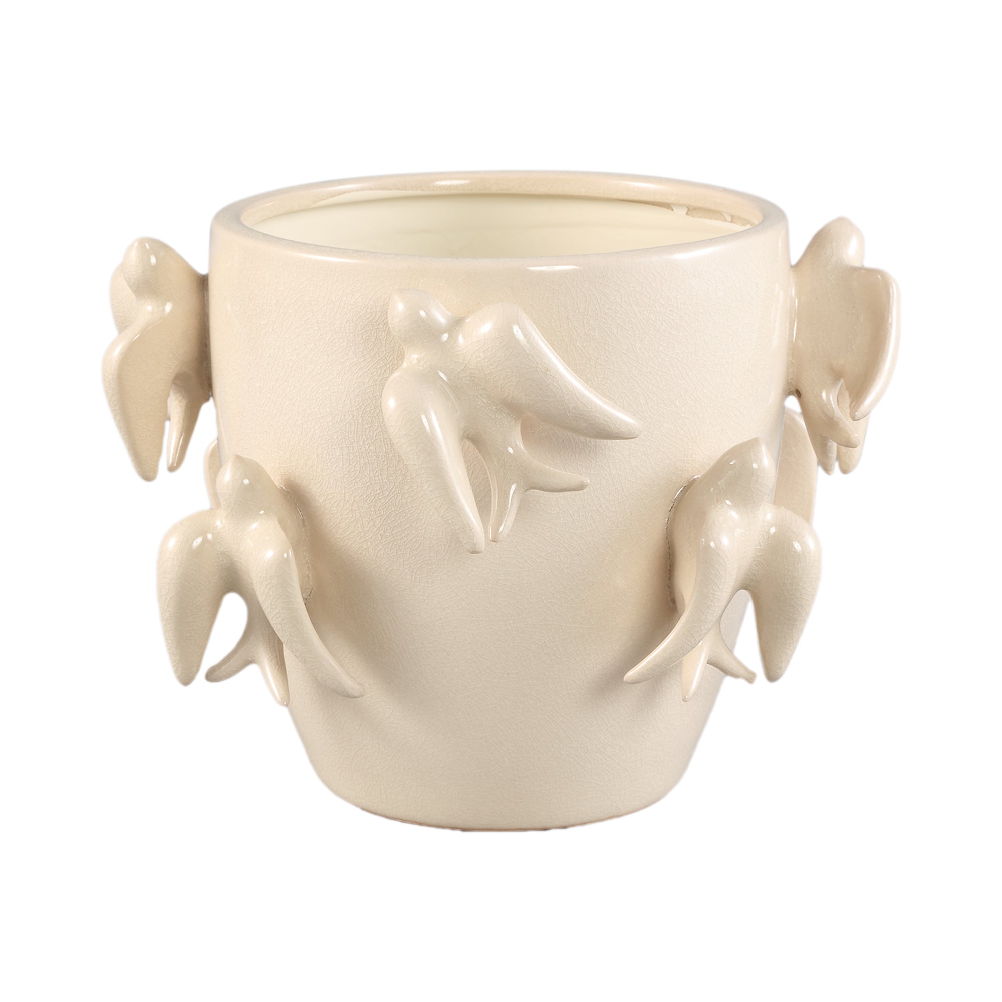 Bloempot Emmelyn - Ø26xH18 cm - Keramiek - Wit PTMD