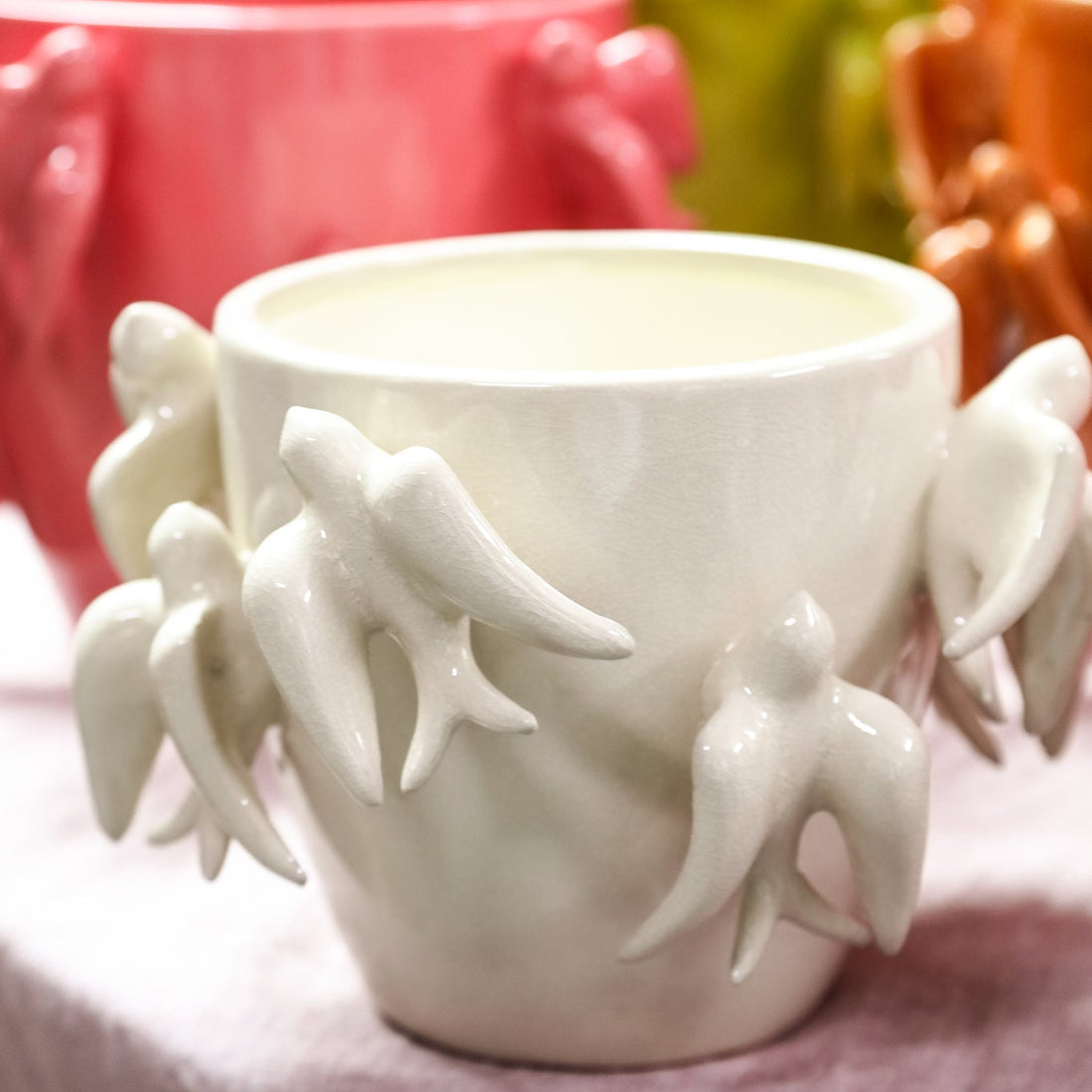 Bloempot Emmelyn - Ø26xH18 cm - Keramiek - Wit PTMD