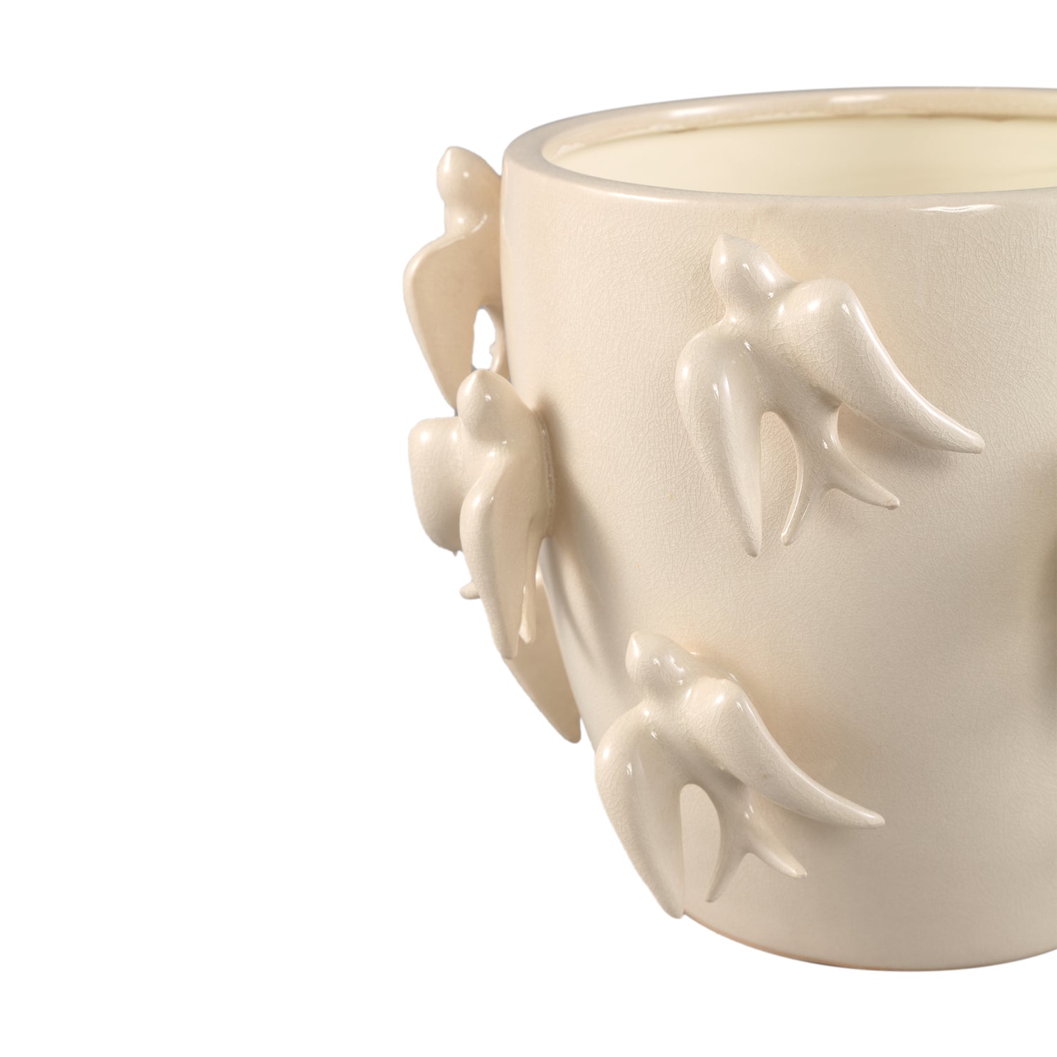 Bloempot Emmelyn - Ø30xH22 cm - Keramiek - Wit PTMD