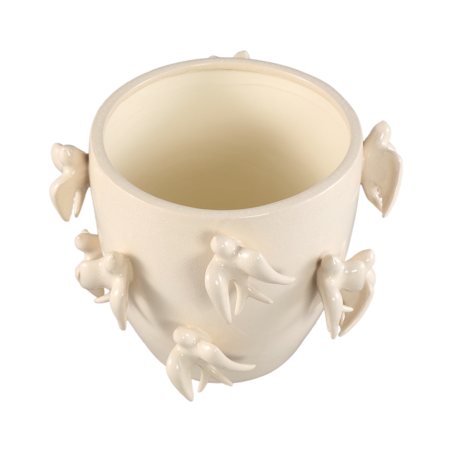 Bloempot Emmelyn - Ø30xH22 cm - Keramiek - Wit PTMD